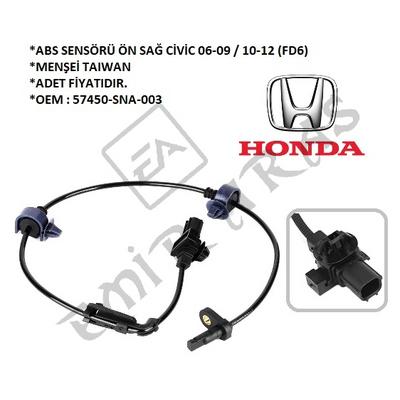 ABS SENSÖRÜ ÖN SAĞ CİVİC 06-09  10-12 (FD6)  CRV 06-12