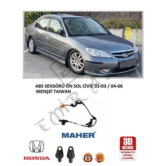 ABS SENSÖRÜ ÖN SOL CİVİC 01-03  04-06