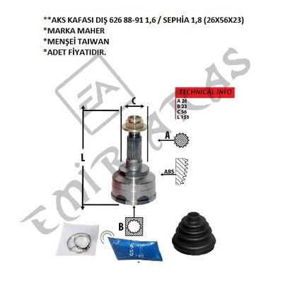 AKS KAFASI DIŞ 626 88-91 1,6 F6 SEPHİA 1,8 (26X56X23)