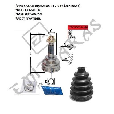 AKS KAFASI DIŞ 626 88-91 1,8 2,0 FE (26X25X56)