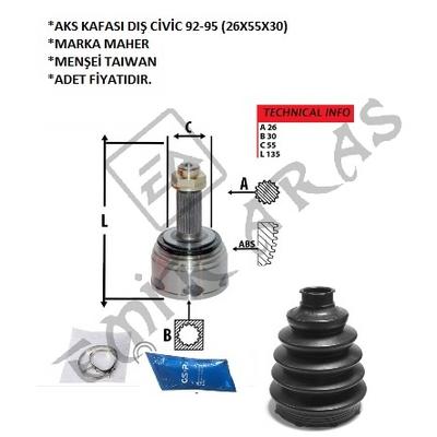 AKS KAFASI DIŞ CİVİC 92-95 (26X55X30)