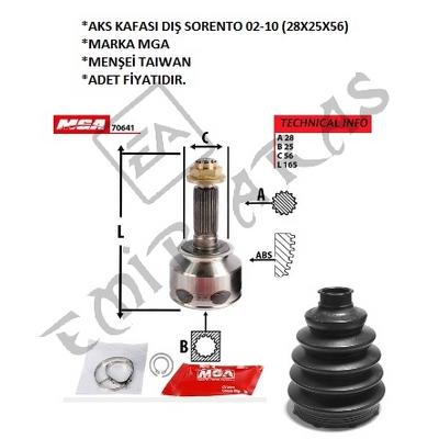 AKS KAFASI DIŞ SORENTO 02-10 (28X25X56)
