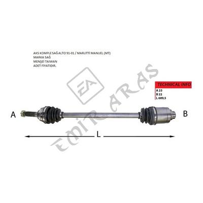 AKS KOMPLE SAĞ ALTO 91-00  MARUTTİ MANUEL (MT)