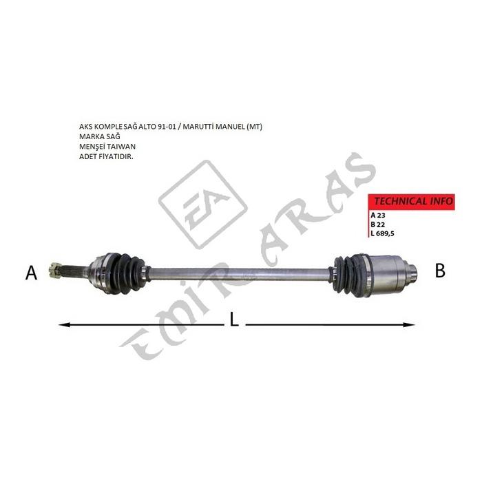 AKS KOMPLE SAĞ ALTO 91-00  MARUTTİ MANUEL (MT)