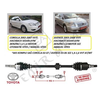AKS KOMPLE SAĞ COROLLA 02-07  AVENSİS 03-06 3ZZ 1,4-1,6 VVT ATMT