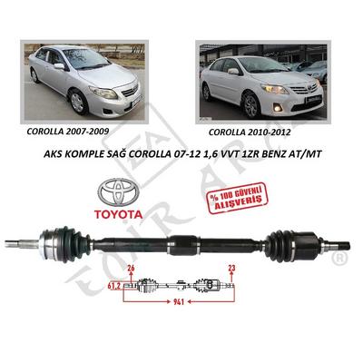 AKS KOMPLE SAĞ COROLLA 07-12 1,6 1ZR / 12-18 1,33 1NR BENZ (AT MT)
