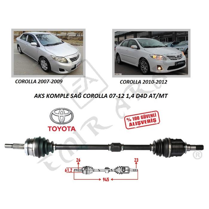 AKS KOMPLE SAĞ COROLLA 07-12 AURİS 07-12 1,4 D4D AT MT