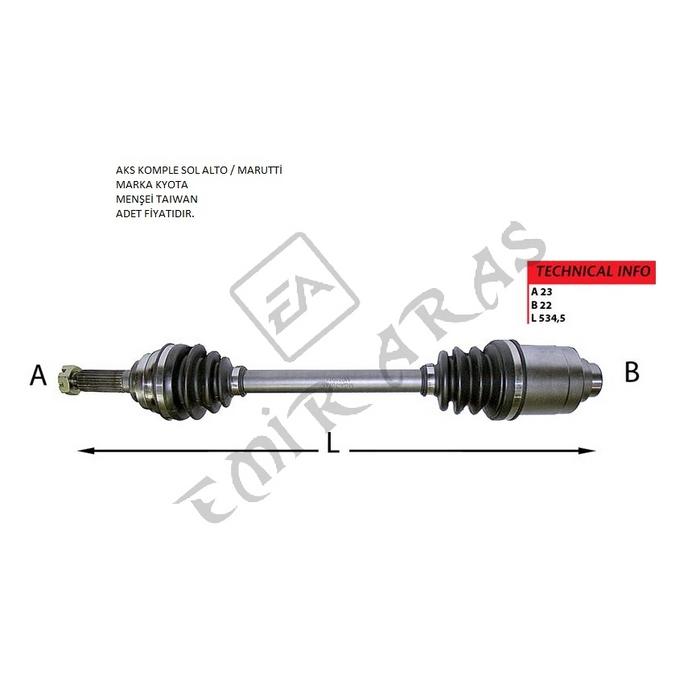 AKS KOMPLE SOL ALTO 91-00  MARUTTİ MANUEL (MT)
