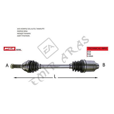AKS KOMPLE SOL ALTO 91-01  MARUTTİ MANUEL (MT)