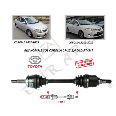 AKS KOMPLE SOL COROLLA 07-12 AURİS 07-12 1,4 D4D AT MT