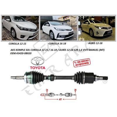 AKS KOMPLE SOL COROLLA 12-15  16-18  AURİS 12-18 1ZR 1,6 VVTİ MANUEL (MT)