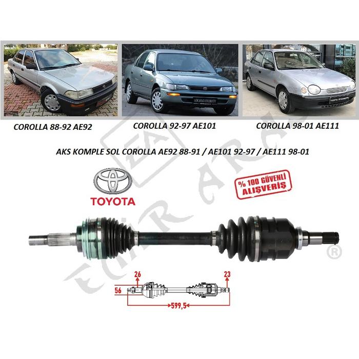 AKS KOMPLE SOL COROLLA AE92 88-91  AE101 92-97  AE111 98-01 600mm