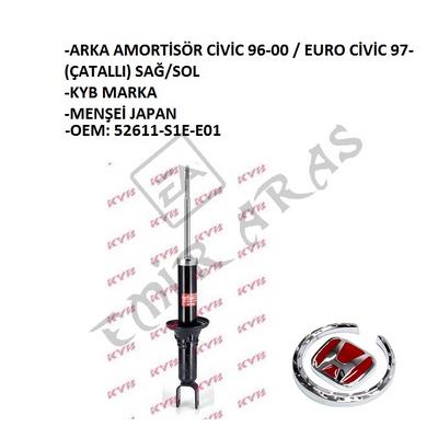 ARKA AMORTİSÖR CİVİC 96-00  EURO CİVİC 97-  ROVER 95-00 (ÇATALLI) SAĞ SOL