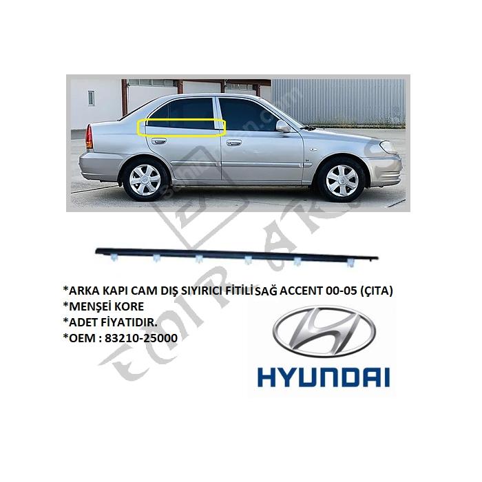 ARKA KAPI CAM DIŞ SIYIRICI FİTİLİ SAĞ ACCENT 00-05 (ÇITA)