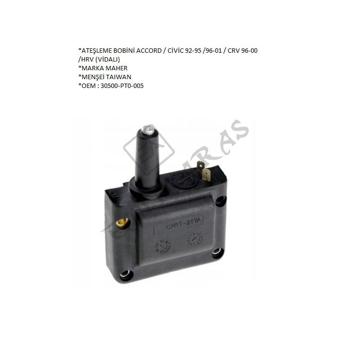 ATEŞLEME BOBİNİ ACCORD  CİVİC 92-95 96-01  CRV 96-00 HRV (VİDALI)