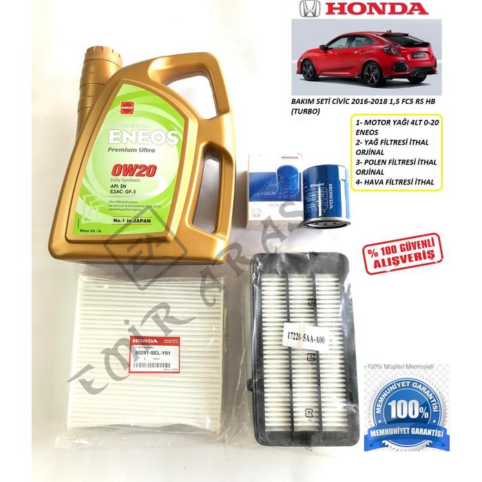 BAKIM SETİ CİVİC 2016-2021 1,5 FK1 RS HB (TURBO) ENEOS 0-20 4LT