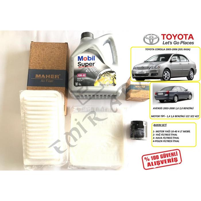 BAKIM SETİ COROLLA 03-06 1,6  AVENSİS 03-06 1,6 2,0 BENZİNLİ