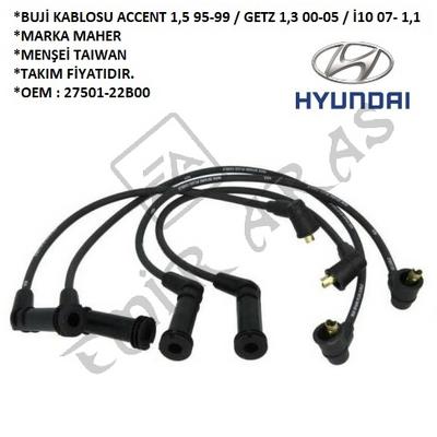 BUJİ KABLOSU ACCENT 1,5 95-99 G4EK GETZ 1,3 00-05  İ10 07- 1,1