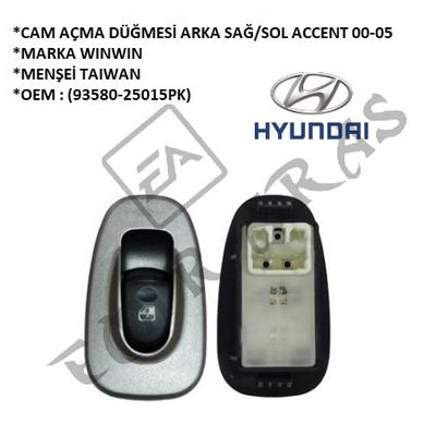 CAM AÇMA DÜĞMESİ ARKA SAĞ SOL ACCENT 00-05 (93580-25015PK)