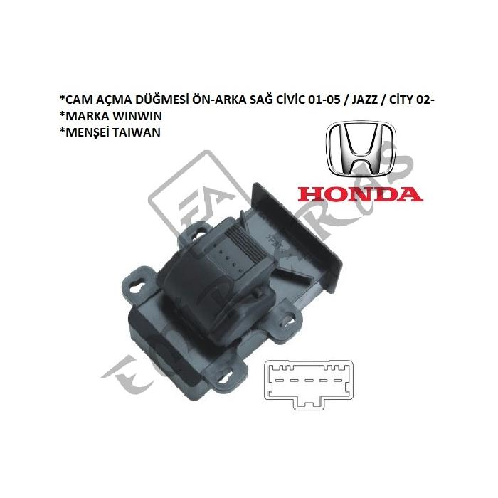 CAM AÇMA DÜĞMESİ ÖN ARKA SAĞ CİVİC HB 01-05  JAZZ  CİTY 02-