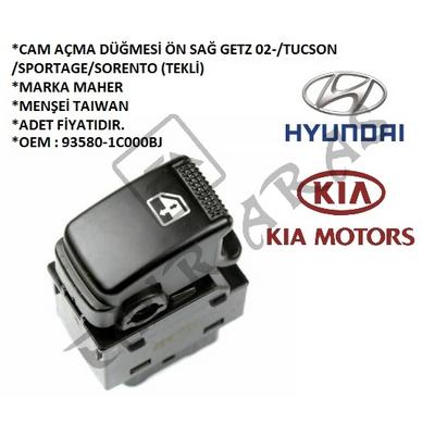 CAM AÇMA DÜĞMESİ ÖN SAĞ GETZ 02-  TUCSON  SPORTAGE  SORENTO (TEKLİ)