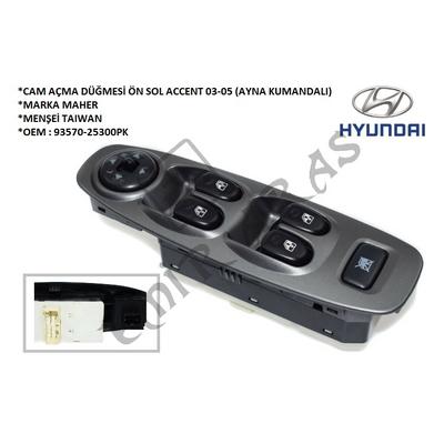 CAM AÇMA DÜĞMESİ ÖN SOL ACCENT 03-05 (AYNA KUMANDALI)