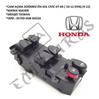 CAM AÇMA DÜĞMESİ ÖN SOL CİVİC 07-09  10-12 (FD6) (4 LÜ)