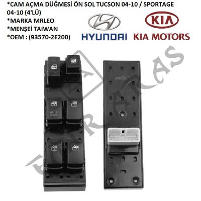 CAM AÇMA DÜĞMESİ ÖN SOL TUCSON 04-10  SPORTAGE 04-10 (4\'LÜ) (93570-2E200)