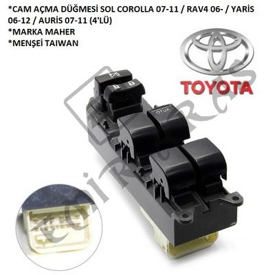CAM AÇMA DÜĞMESİ SOL COROLLA 07-11 RAV4 06- YARİS 06-12 AURİS 07-11 (4\'LÜ)