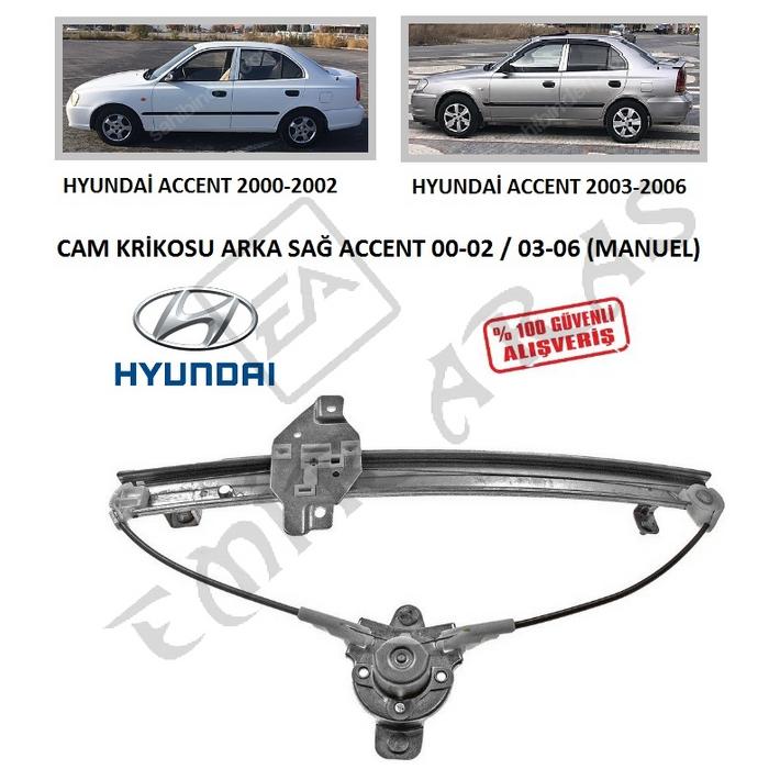 CAM KRİKOSU ARKA SAĞ ACCENT 00-02  03-06 (MANUEL)