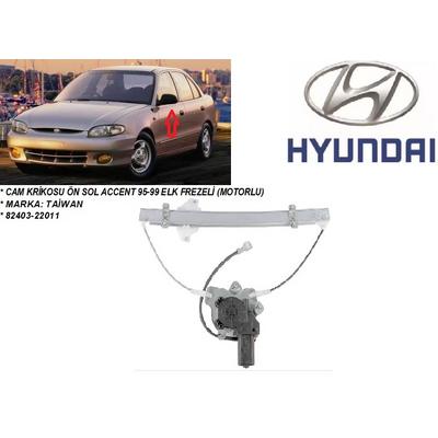 CAM KRİKOSU ÖN SOL ACCENT 95-99 ELEK. FREZELİ (MOTORLU)