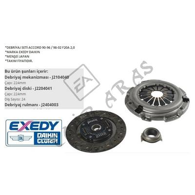 DEBRİYAJ SETİ ACCORD 90-96  98-02 F20A 2,0