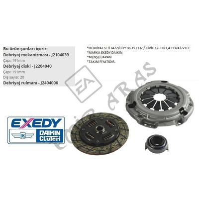 DEBRİYAJ SETİ JAZZ CİTY 08-15 L13Z CİVİC 12- HB 1,4 L13Z4 İ-VTEC