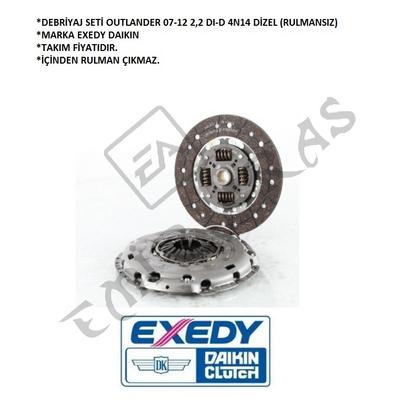 DEBRİYAJ SETİ OUTLANDER 07-12 2,2 DI-D 4N14 DİZEL (RULMANSIZ) (SBT GÖB İÇİN)