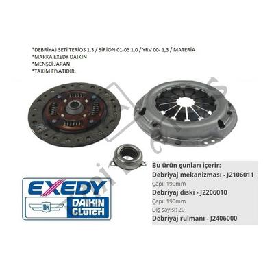 DEBRİYAJ SETİ TERİOS 1,3  SİRİON 01-05 1,0  YRV 00- 1,3  MATERİA