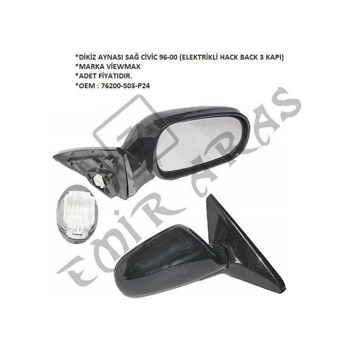 DİKİZ AYNASI SAĞ CİVİC 96-00 (ELEKTRİKLİ HB)