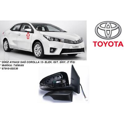DİKİZ AYNASI SAĞ COROLLA 13- ELEK. ISIT. SİNY. (7 FİŞ)