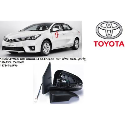 DİKİZ AYNASI SOL COROLLA 13-17 ELEK. ISIT. SİNY. KATL. (9 FİŞ)