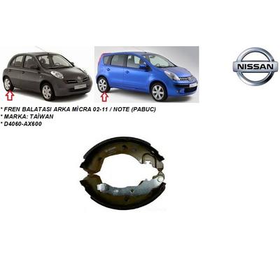 FREN BALATASI ARKA MİCRA 02-11 K12 / NOTE 02- (PABUC)