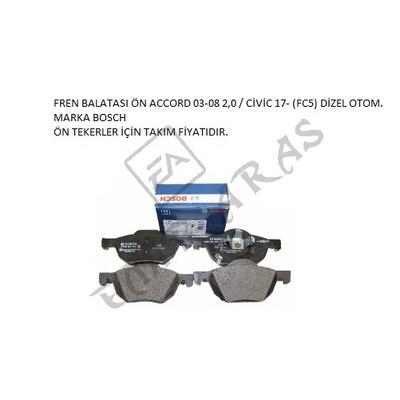 FREN BALATASI ÖN ACCORD 03-08 2,0  CİVİC 17- (FC5) DİZEL OTOM.
