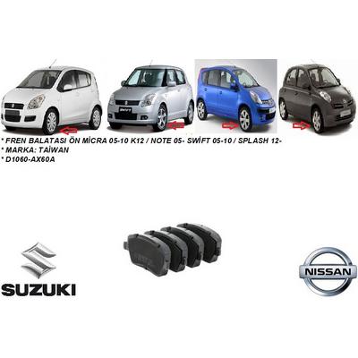 FREN BALATASI ÖN MİCRA 05-10 K12  NOTE 05- SWİFT 05-10  SPLASH 12- MEGANE 17-
