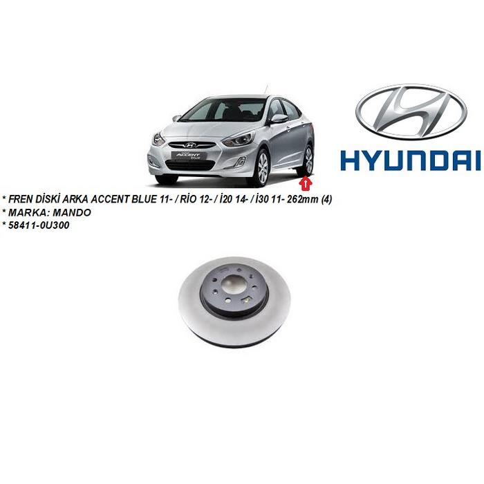 FREN DİSKİ ARKA ACCENT BLUE 11-  RİO 12-  İ20 14-  İ30 11- 262mm (4)