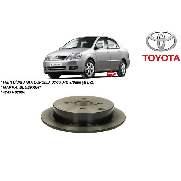 FREN DİSKİ ARKA COROLLA 03-06 D4D 279mm (4) DZL