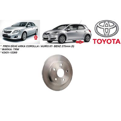 FREN DİSKİ ARKA COROLLA  AURİS 07- BENZ 275mm (5) 1ZR