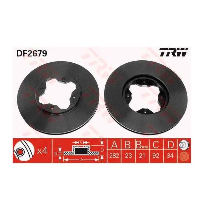 FREN DİSKİ ÖN ACCORD 90-98  98-02 282mm (4) (PORYALI TİP)