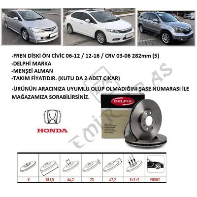 FREN DİSKİ ÖN CİVİC 07-12 FD6 / 12-16 FB7 / 17- FC5 CRV 03-06 282mm (5)
