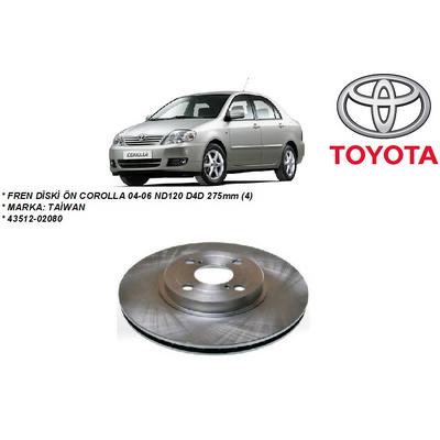 FREN DİSKİ ÖN COROLLA 04-06 ND120 D4D 275mm (4)