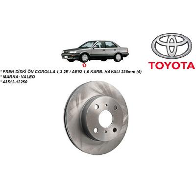 FREN DİSKİ ÖN COROLLA 1,3 2E  AE92 1,6 KARB. HAVALI 238mm (4)