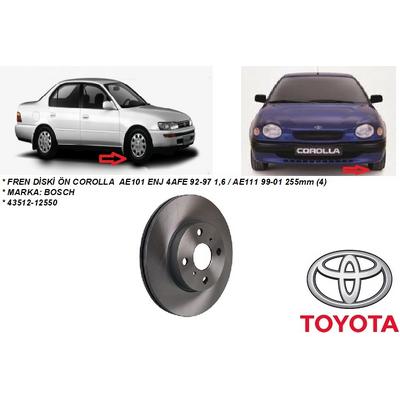 FREN DİSKİ ÖN COROLLA  AE101 ENJ 4AFE 92-97 1,6  AE111 99-01 255mm (4)