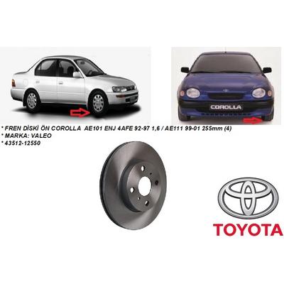 FREN DİSKİ ÖN COROLLA  AE101 ENJ 4AFE 92-97 1,6  AE111 99-01 255mm (4)